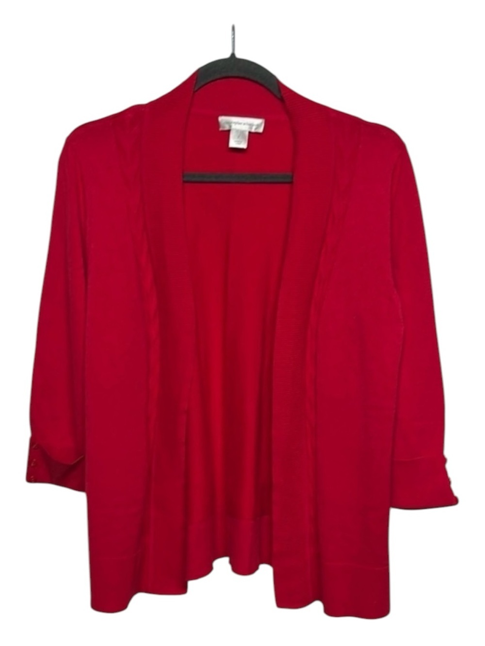 Christopher & Banks Red Open Front Cardigan Sweater Size Small